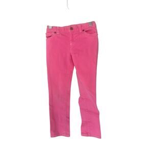 Lilly Pulitzer Girls Pants Pink Stretch Basic Elephant Embroidered Size 6